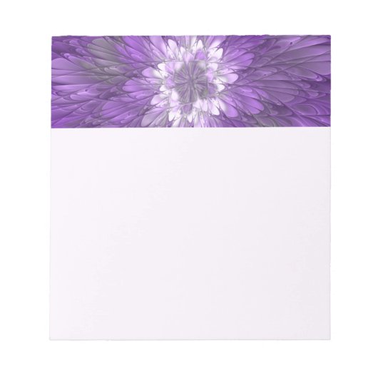 Psychedelische Paarse Bloem Abstracte Fractale Kun Notitieblok (Voorkant)