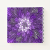 Psychedelische Paarse Bloem Abstracte Fractale Kun Notitieboek (Achterkant)
