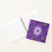 Psychedelische Paarse Bloem Abstracte Fractale Kun Notitieboek (Binnen)