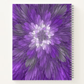 Psychedelische Paarse Bloem Abstracte Fractale Kun Notitieboek (Achterkant)