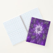 Psychedelische Paarse Bloem Abstracte Fractale Kun Notitieboek (Binnen)