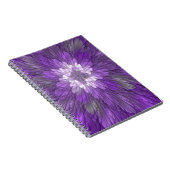 Psychedelische Paarse Bloem Abstracte Fractale Kun Notitieboek (Rechterzijde)