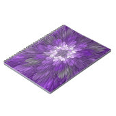 Psychedelische Paarse Bloem Abstracte Fractale Kun Notitieboek (Linkerzijde)
