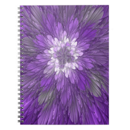 Psychedelische Paarse Bloem Abstracte Fractale Kun Notitieboek