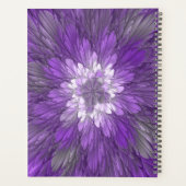Psychedelische Paarse Bloem Abstracte Fractale Kun Planner (Achterkant)