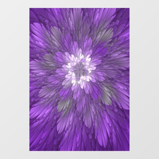 Psychedelische Paarse Bloem Abstracte Fractale Kun Raamsticker (Vel)