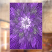 Psychedelische Paarse Bloem Abstracte Fractale Kun Raamsticker (Vel 2)