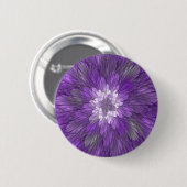 Psychedelische Paarse Bloem Abstracte Fractale Kun Ronde Button 5,7 Cm (Voorkant /achterkant)