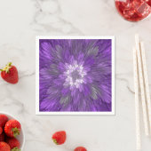 Psychedelische Paarse Bloem Abstracte Fractale Kun Servet (Insitu)