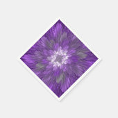 Psychedelische Paarse Bloem Abstracte Fractale Kun Servet (Hoek)