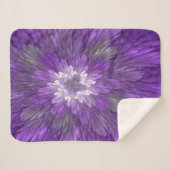 Psychedelische Paarse Bloem Abstracte Fractale Kun Sherpa Deken (Voorkant (horizontaal))