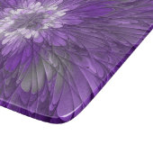 Psychedelische Paarse Bloem Abstracte Fractale Kun Snijplank (Hoek)