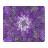 Psychedelische Paarse Bloem Abstracte Fractale Kun Snijplank (Voorkant)