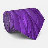 Psychedelische Paarse Bloem Abstracte Fractale Kun Stropdas (Opgerold)