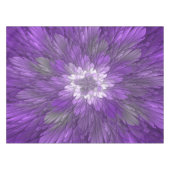 Psychedelische Paarse Bloem Abstracte Fractale Kun Tafelkleed (Voorkant (Horizontaal))