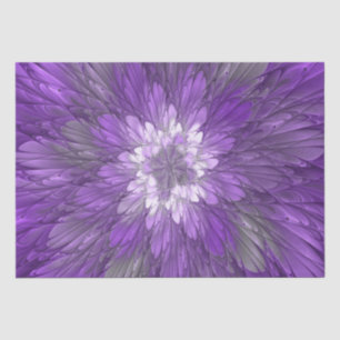 Psychedelische paarse bloem abstracte fractale kun tissuepapier