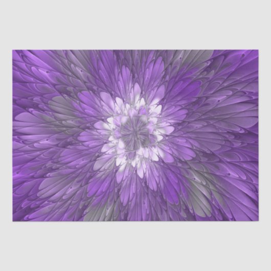 Psychedelische paarse bloem abstracte fractale kun tissuepapier (Voorkant)