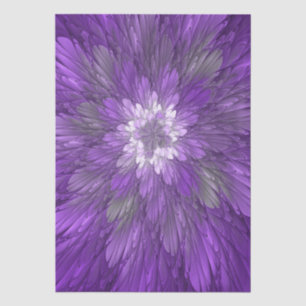 Psychedelische Paarse Bloem Abstracte Fractale Kun Tissuepapier