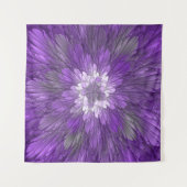 Psychedelische Paarse Bloem Abstracte Fractale Kun Wandkleed (Voorkant)