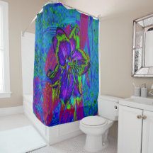 Psychedelische Paarse en Limegroene Lelie Bloem