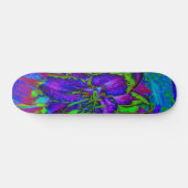 Psychedelische Paarse en Limegroene Lelie Bloem Persoonlijk Skateboard (Horizontaal)