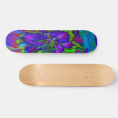 Psychedelische Paarse en Limegroene Lelie Bloem Persoonlijk Skateboard (Horizontaal)
