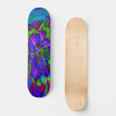 Psychedelische Paarse en Limegroene Lelie Bloem Persoonlijk Skateboard (Voorkant)