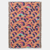 Psychedelische Paarse en Oranje Abstracte Patroon Deken (Voorkant Verticaal)
