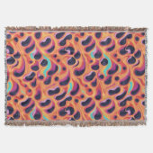 Psychedelische Paarse en Oranje Abstracte Patroon Deken (Voorkant)