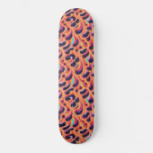 Psychedelische Paarse en Oranje Abstracte Patroon Persoonlijk Skateboard (Voorkant)