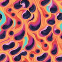 Psychedelische Paarse en Oranje Abstracte Patroon