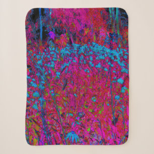 Psychedelische Paarse Lelie Bloem Magenta Tuin Sherpa Deken
