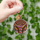 Psychedelische Paas Kaleidoscoop Kunstprint Sleutelhanger (Hand)