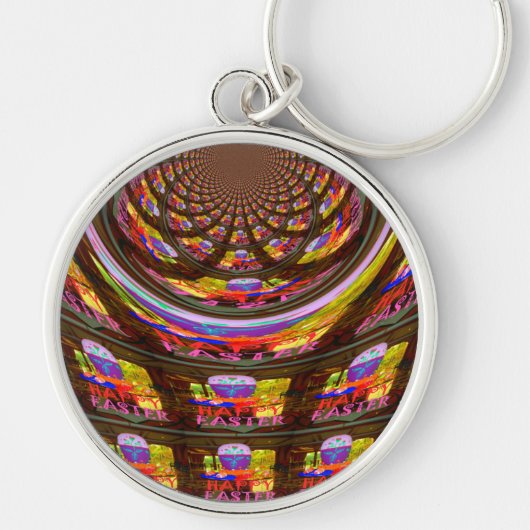 Psychedelische Paas Kaleidoscoop Kunstprint Sleutelhanger (Voorkant)