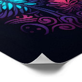 Psychedelische paddenstoel gloed in donker poster (Hoek)