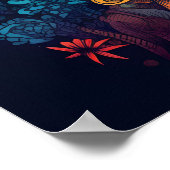 Psychedelische paddenstoel gloed in donker poster (Hoek)