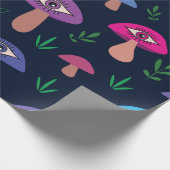 Psychedelische paddenstoel met ogen cadeaupapier (Hoek)