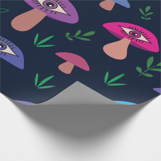 Psychedelische paddenstoel met ogen cadeaupapier (Hoek)
