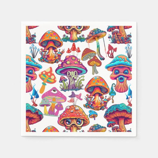 Psychedelische paddenstoel patroon 3D Servet (Voorkant)