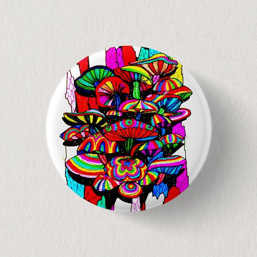 Psychedelische Paddenstoel Speldje (Voorkant)