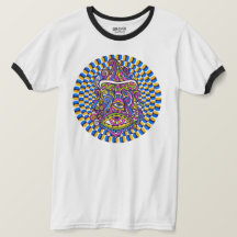 Psychedelische paddenstoel Swirl Ringer T-shirt