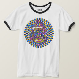Psychedelische paddenstoel Swirl Ringer T-shirt