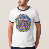 Psychedelische paddenstoel Swirl Ringer T-shirt (Voorkant)