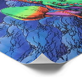 "Psychedelische paddenstoel waanzin: Trippy zwart Poster (Hoek)