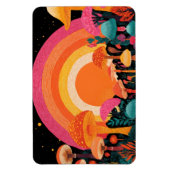 Psychedelische Paddenstoel Zonsondergang – Retro F Magneet (Verticaal)