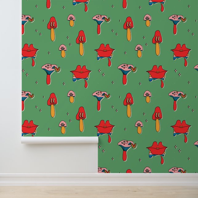 Psychedelische paddenstoelen behang (Applicatie)