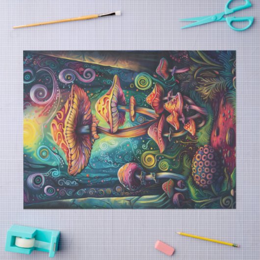 Psychedelische paddenstoelen Decoupage Tissuepapier (Craft)