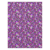 Psychedelische paddenstoelen en Floral roze, Paars Tafelkleed (Voorkant)