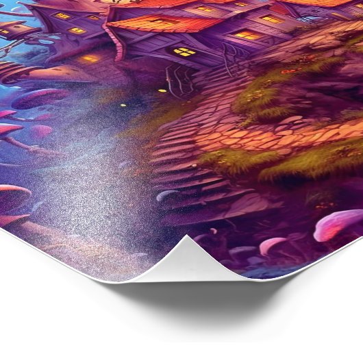 Psychedelische paddenstoelen gloeien foto afdruk (Hoek)