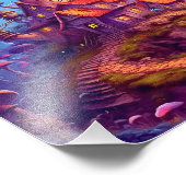 Psychedelische paddenstoelen gloeien foto afdruk (Hoek)